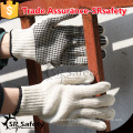 SRsafety 7G polycotton punteó guantes de trabajo / guantes de trabajo de algodón de seguridad amarillo / guantes de trabajo de jardín de algodón